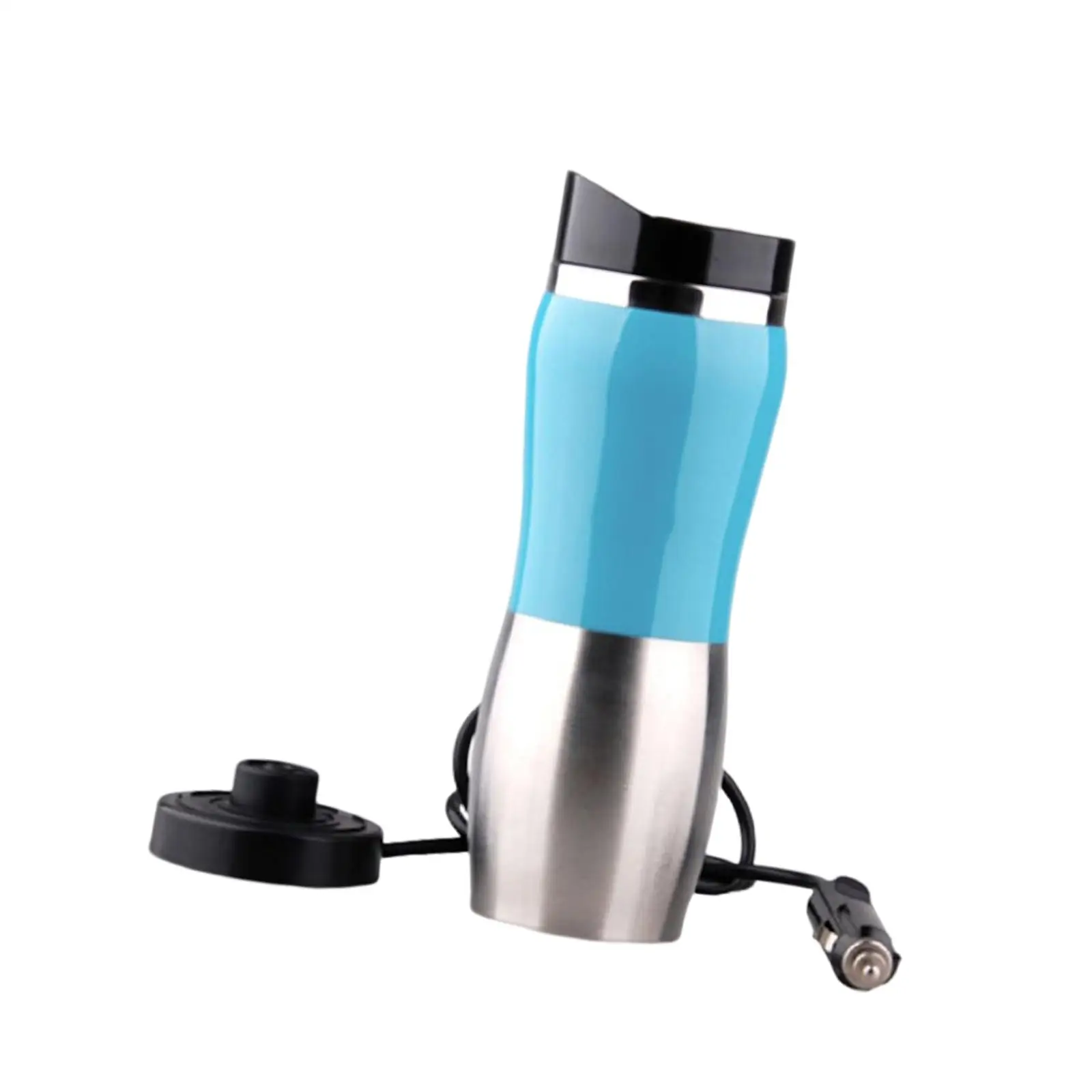 Car Electric Kettle 400ml 24V Stainless Steel Electric Auto Heating Bottle Car Water Heater for Hot Water Camping Boat Travel