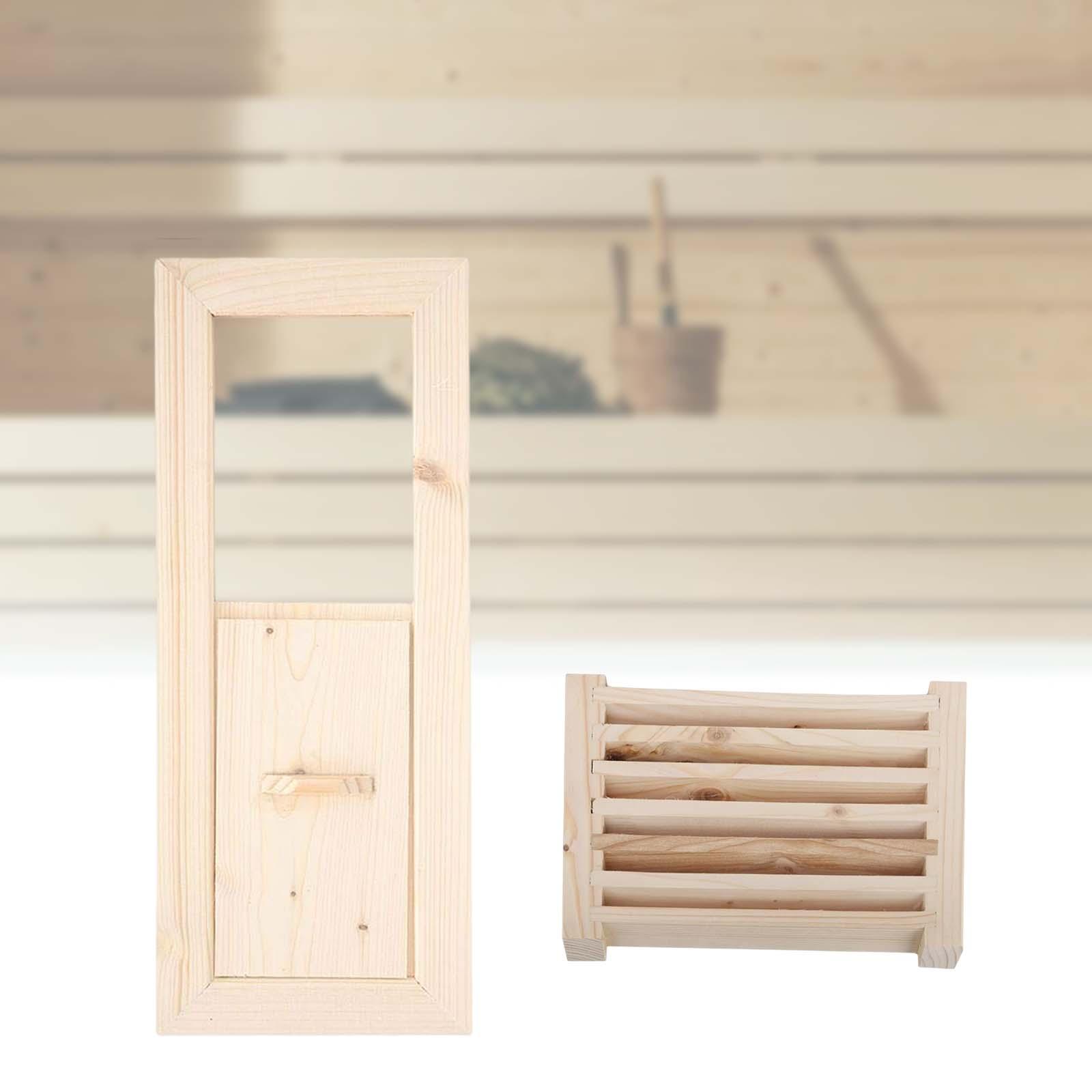 Sauna Room Air Vent Shutter Window Wooden Louvers Panel for Steam Room Russian Sauna Replacement