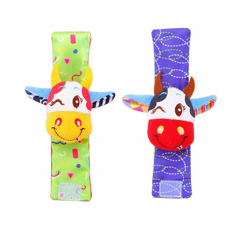 Jouet Bébé 3-9 Mois - Set 4 Pièces Hochets Poignet & Chaussettes Sonores, Stimulation Sensorielle, Cadeau Naissance - 12