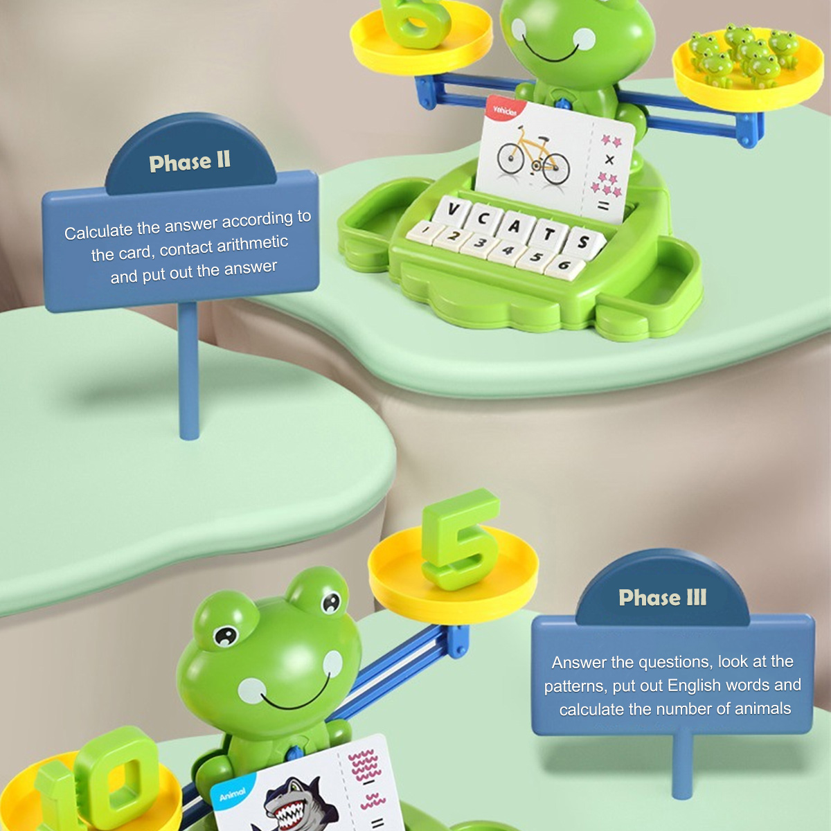 Frog Balance Math Toy Kids Learning Counting Educational Balance Scale Toy Interactive Math Counting Toy For Boys Girls Gift