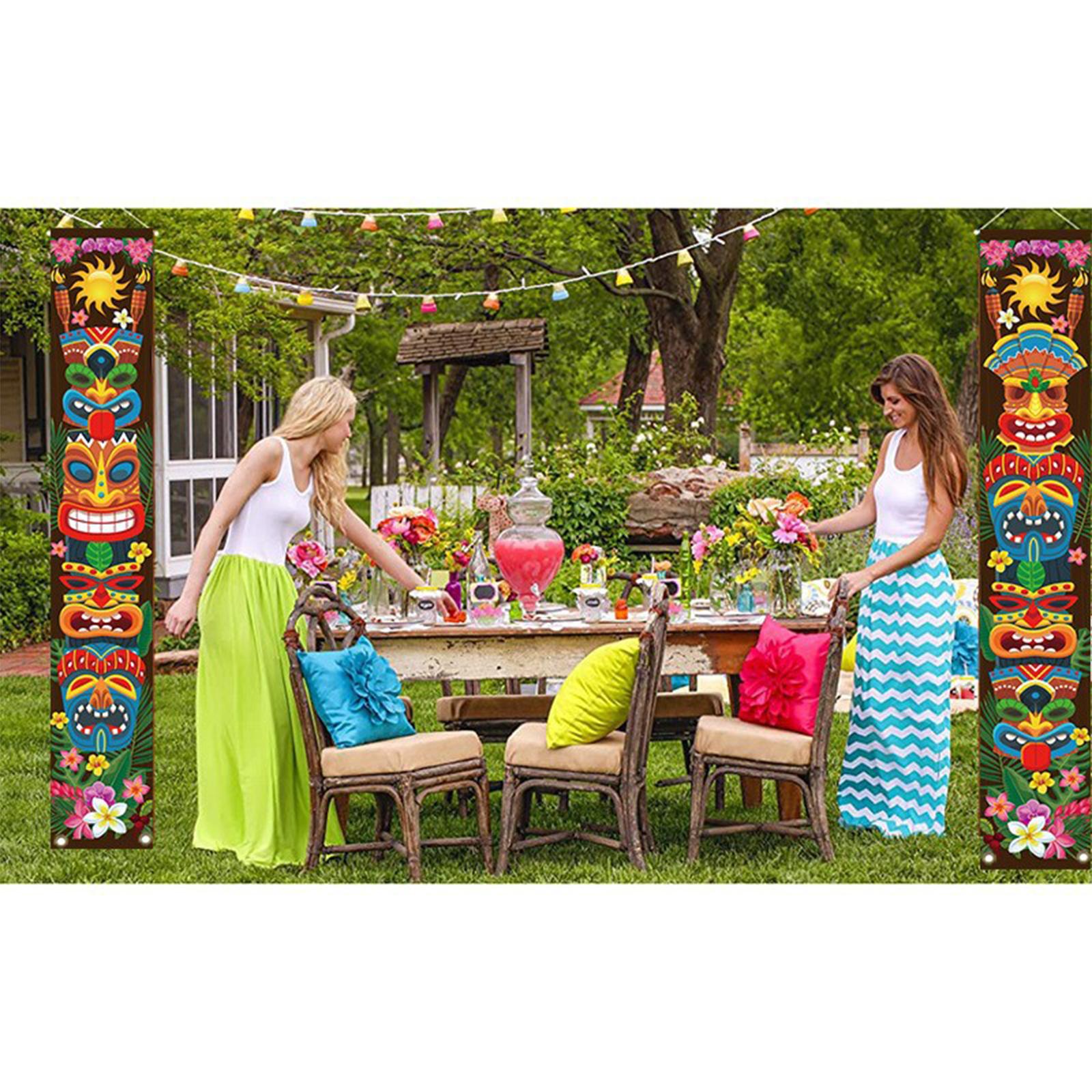 Banner Create Atmosphere for Hawaiian Luau Birthday Party Jungle Background