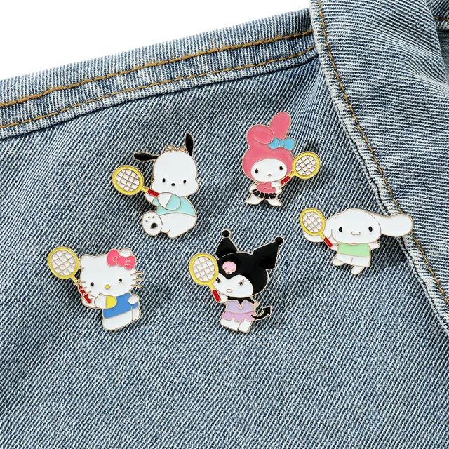 Anime Sanrio Hello Kitty Kuromi Enamel Pins Badge Backpacks Lapel