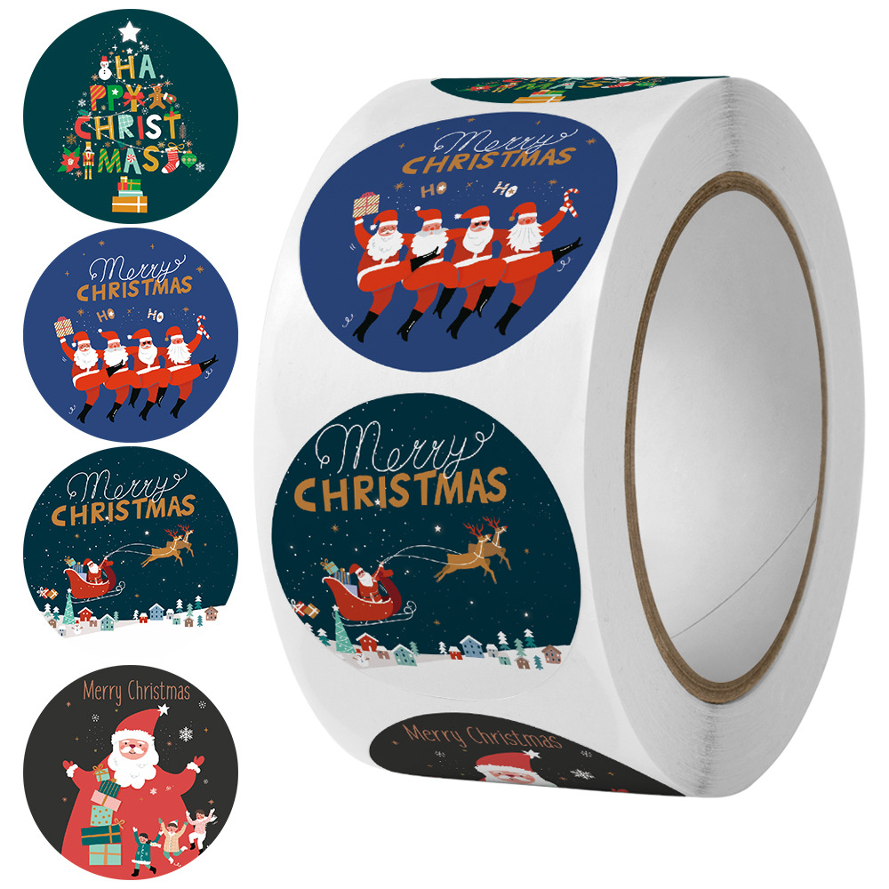 100–500 Stück 2023 Cartoon Frohe Weihnachten Aufkleber Urlaub Aufkleber Papier Dekor Hochzeit Party Umschlag Flasche Siegeletikett – Detail 8