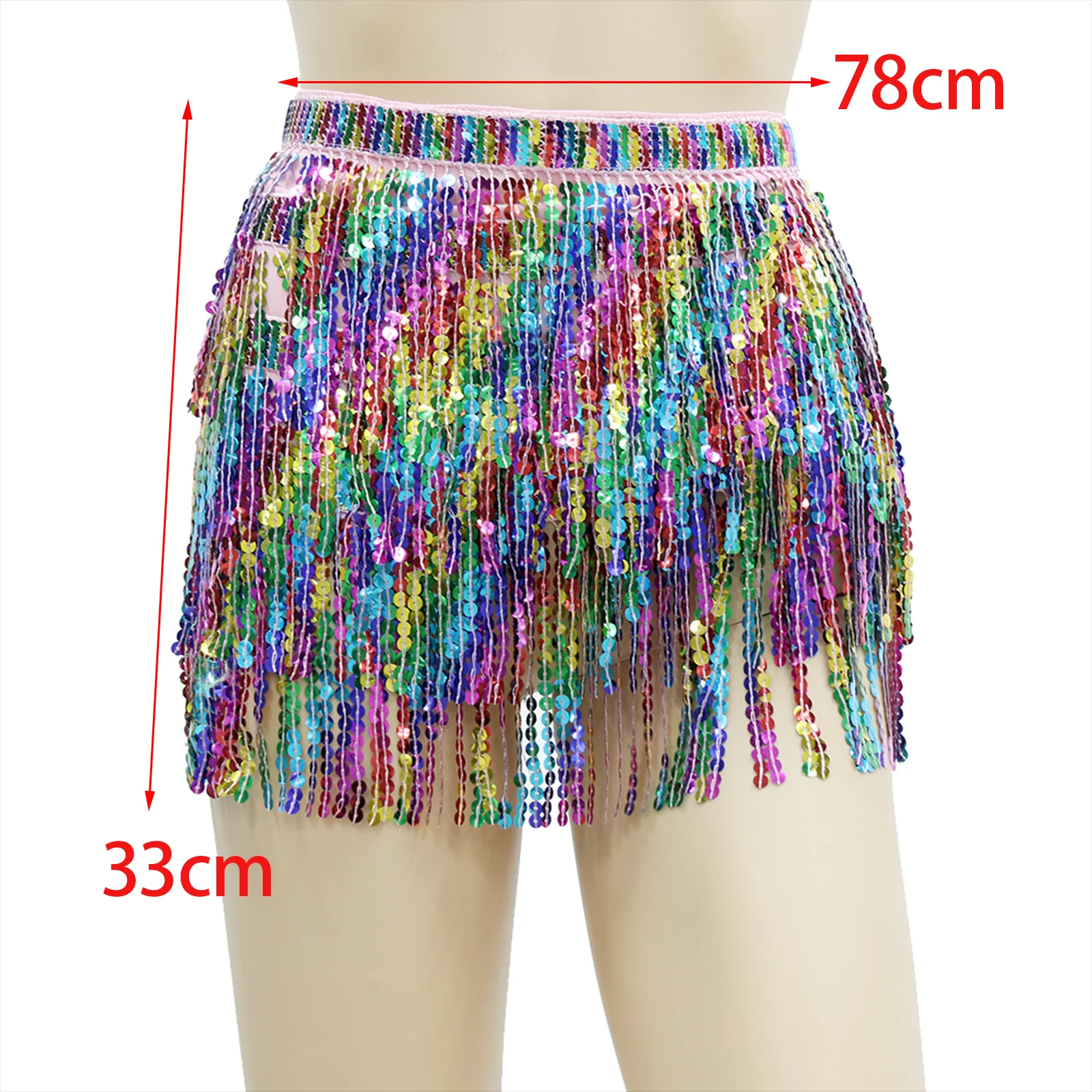 Dance Performance Skirt Boho Belly Skirt for Cosplay Ballroom Cha Cha Stage Party