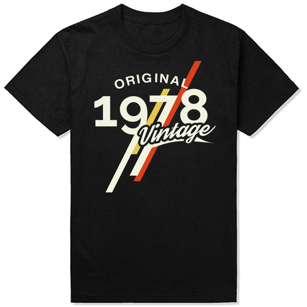 Original Vintage 1978 Retro est 1978 Edition T-Shirts Sommer Grafik Baumwolle Streetwear Kurzarm Geburtstags geschenke T-Shirt – Detail 2