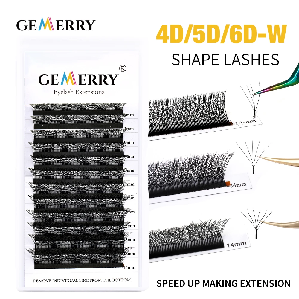 Best of Gemerry 4D / 5D / 6D W Shape Eyelash Extensions Clusters Premade Volume Fans Soft Faux Mink Natural Lashes Easy Faning EyeLashes Reviews & Tips