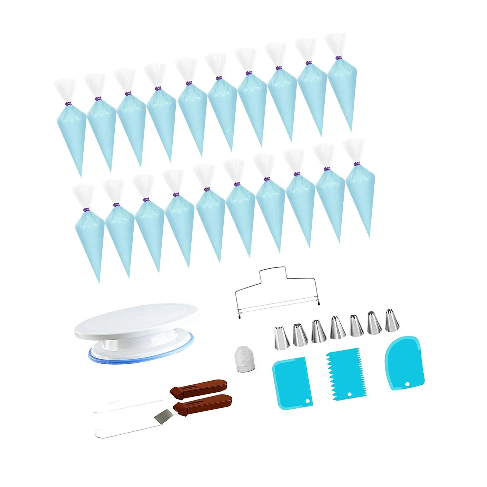 35Pcs Cake Decorating Kit Straight Spatula Durable Multi Purpose Cake Turntable Nozzle Set for Cupcakes Home Cookies Cake Lovers