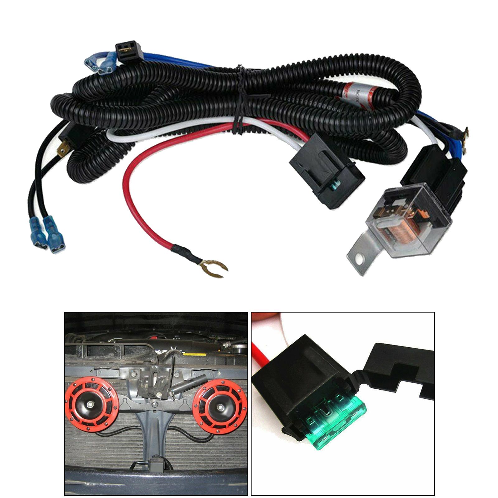 12V / 24V Horn And Wire Harness Relay for Car Grille Assemble Blast Sound , Total Length 170cm Auto Spare Parts