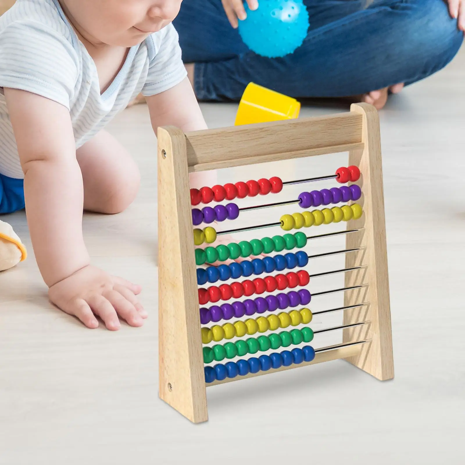 10 Row Wooden Abacus Counting Sticks Counting Educational Preschool Learning Toy for Activity Toys Learning Preschool