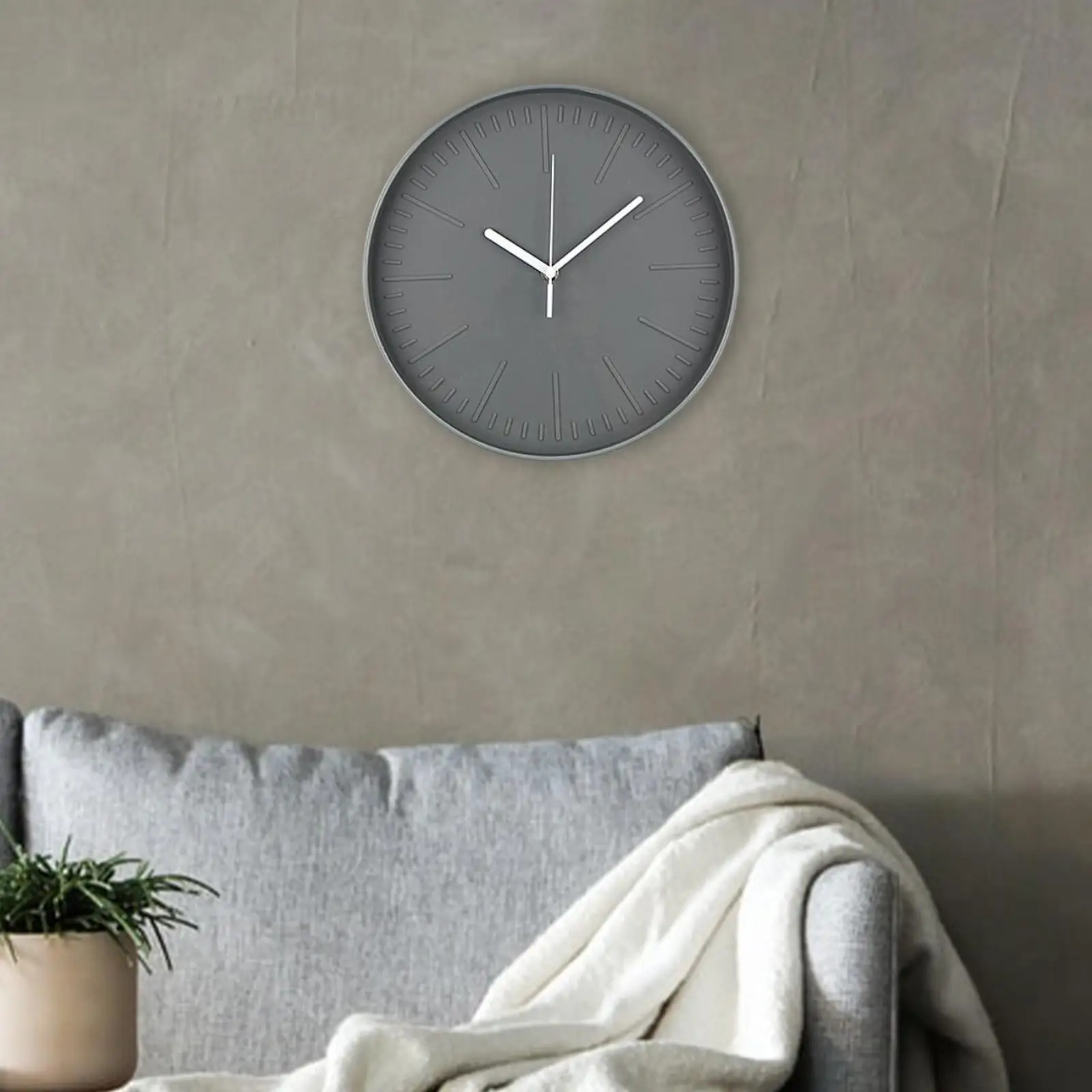 Round Hanging Clocks Silent Decors Decorative Watches 12inch Wall Clock for Kitchen Living Room Bedroom Kids Room Home