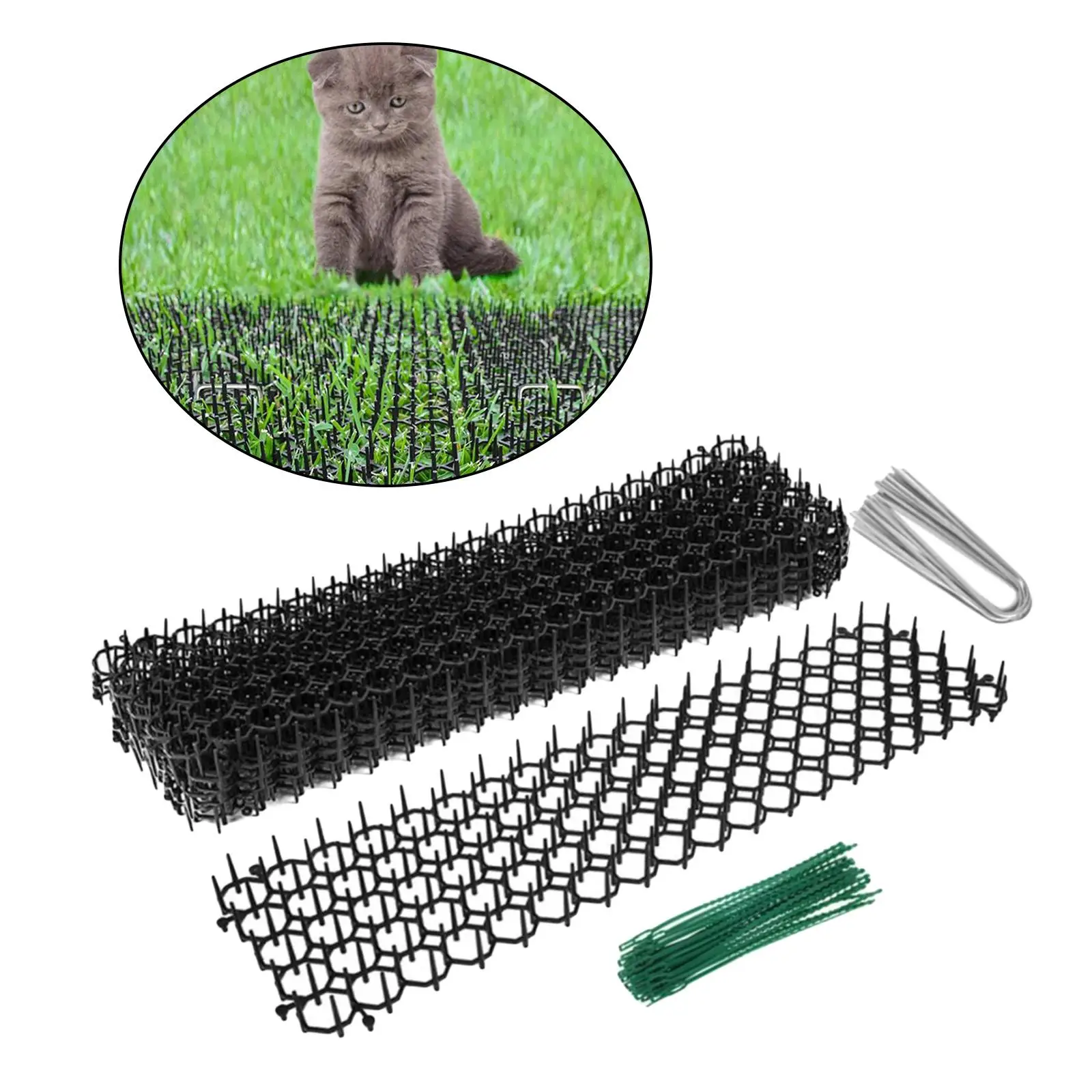 Set of 10 Garden Cat Scat Mats  Protectors from Animals- Prevents  Anti- Deterrent Mat for Pets Flower Pot