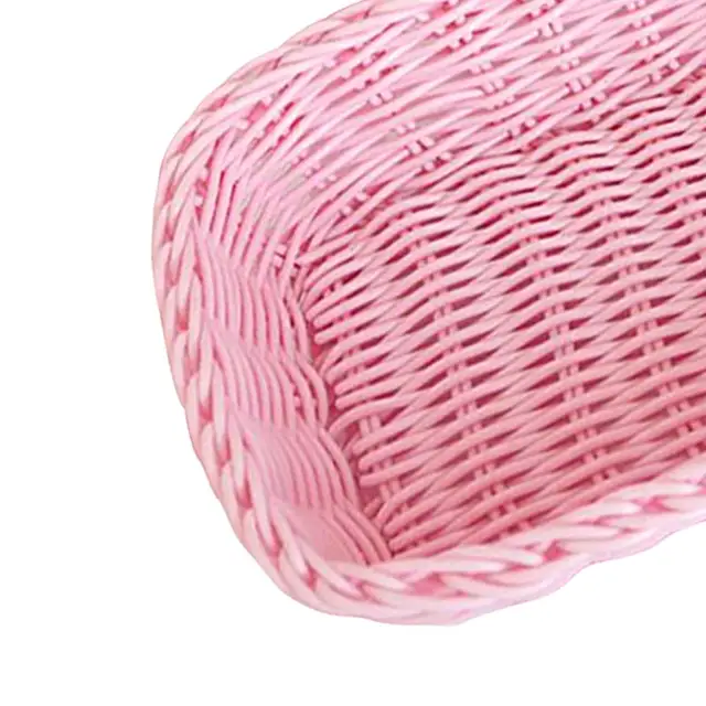 Dream Lifestyle Hand-Woven Small Plastic Baskets, Rectangular Heart Shaped  Storage Baskets for Countertop, Pretty Shoot Props Home Decor 