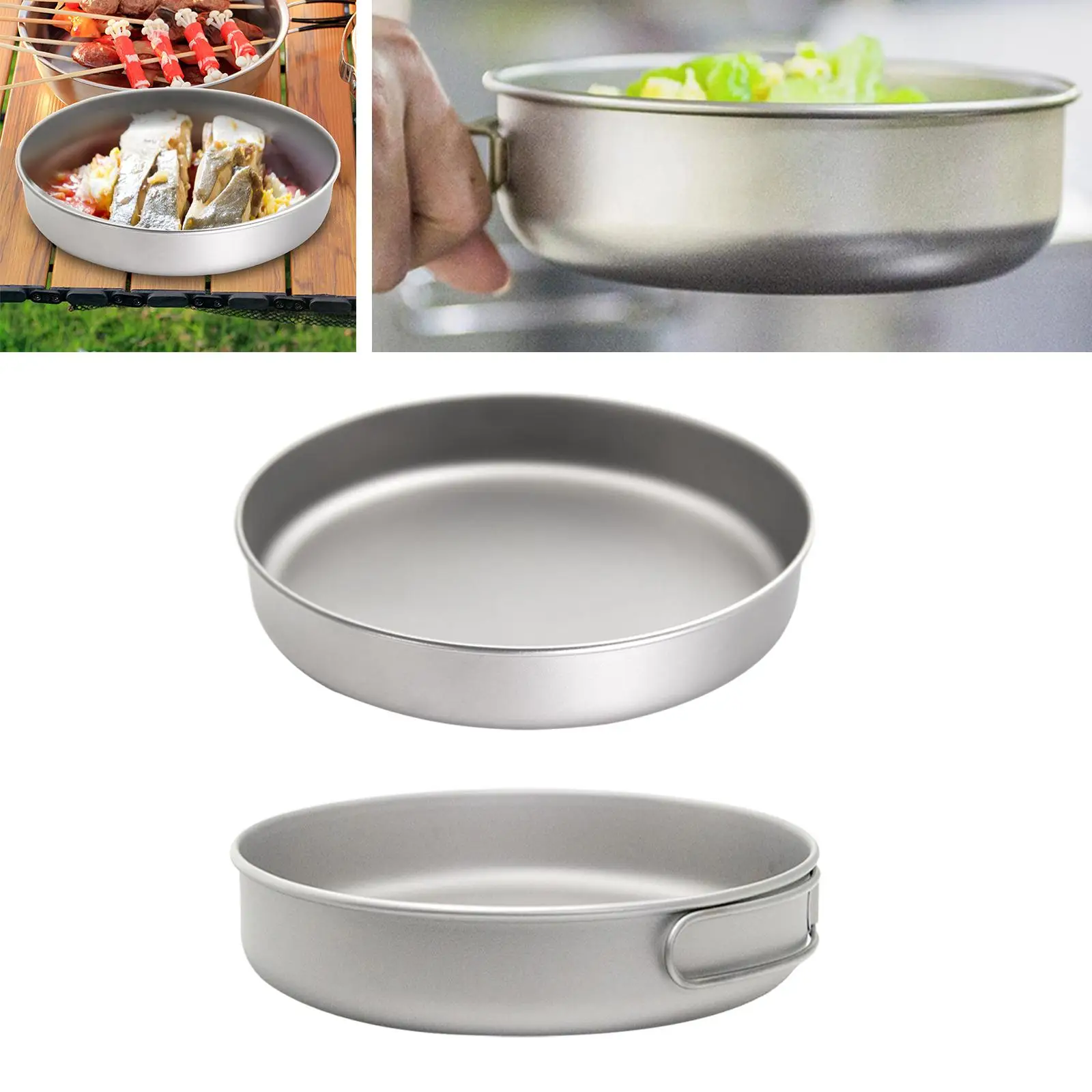 Titanium Pan Camping Cookware Cooking Equipment for Backpacking Hiking