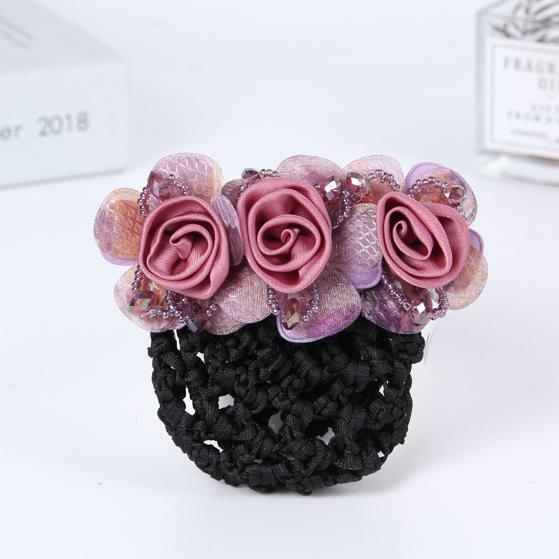 Professionelle Weibliche Blume Net Tasche Kopfschmuck Blume Hotel Bank Weibliche Top Clip Haar Zubehör High-End-Haarspangen Mutter – Detail 11