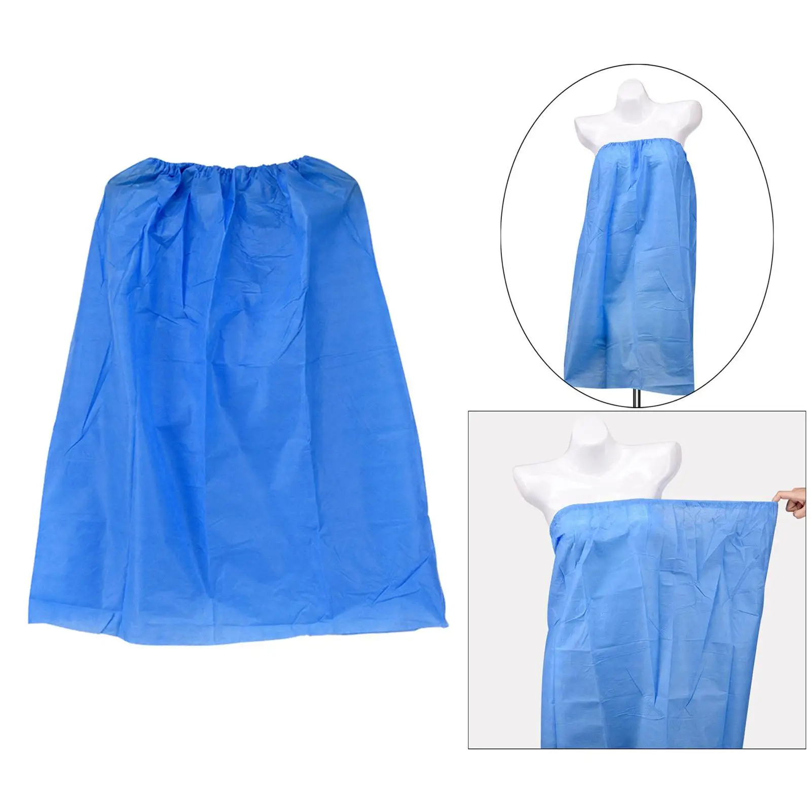 10pcs Sauna Disposable Bath Skirt Bath Wrap for Spa for Women Girls Blue