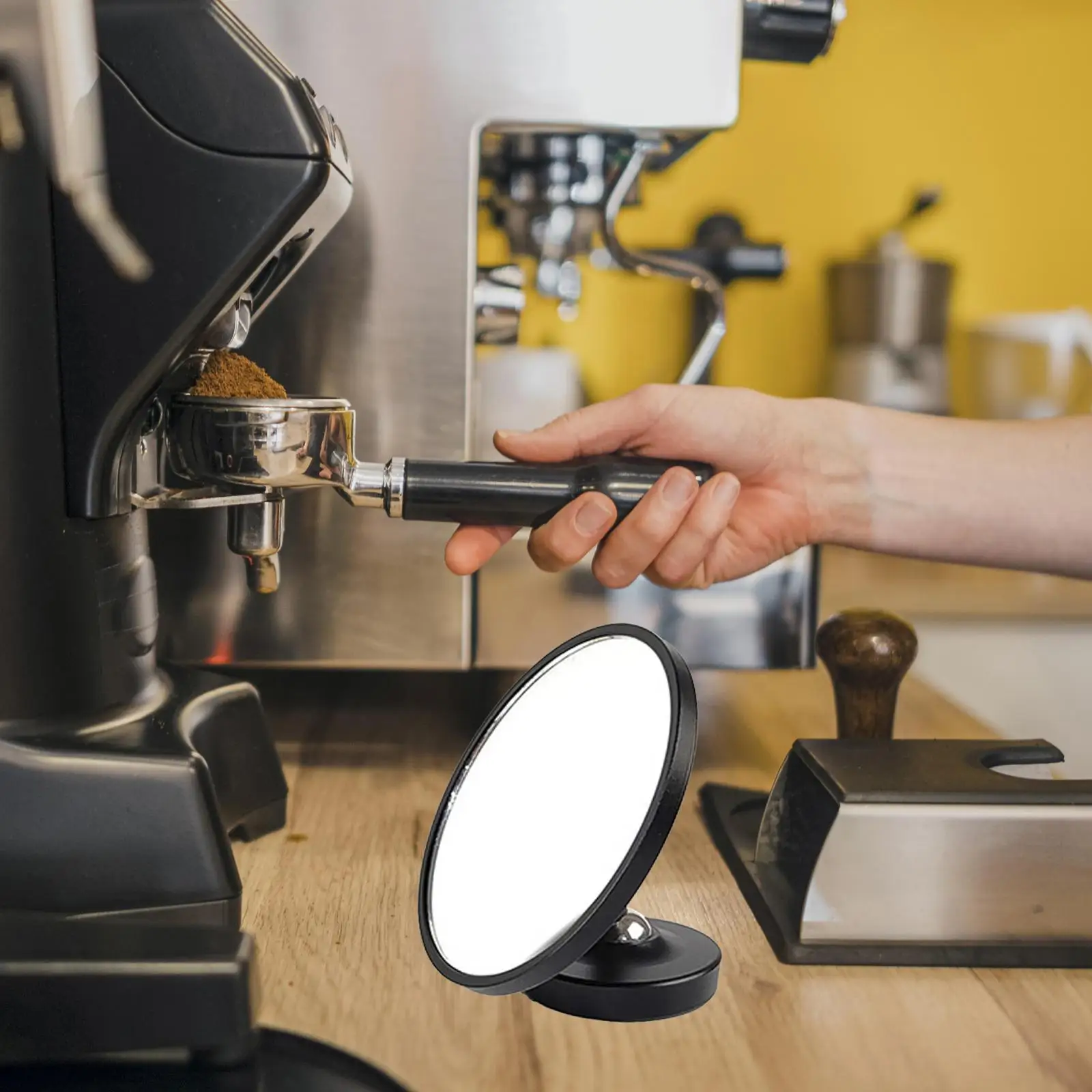 Coffee Flow Rate Observation Reflective Mirror Portable Espresso Lens Mirror for Bottomless Portafilter for Barista