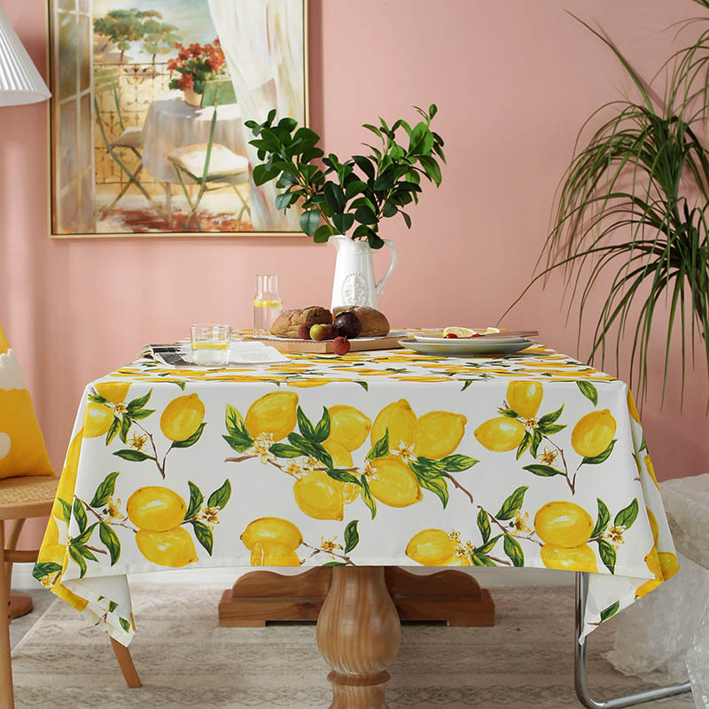 Description Picture 5 of itemIns Style Lemon Print Tablecloth Waterproof Rectangular Tablecloth Coffee Table Table Mat Party Wedding Decoration Accessories