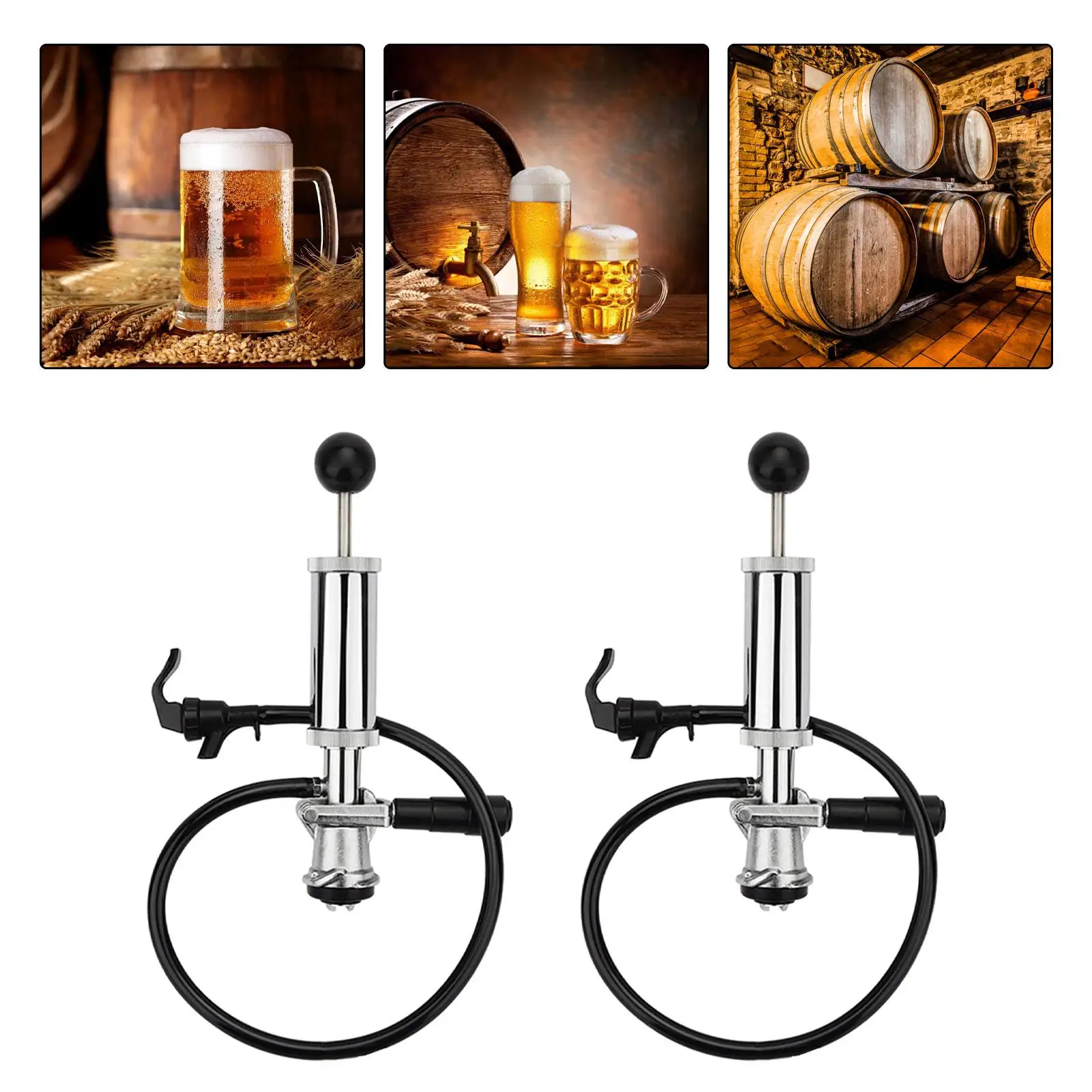 Beer Keg Taps Brewing Equipment Multipurpose S Type Pump Set Cylinder Pump Beer Dispensing for Party Tabletop Holiday Supplies