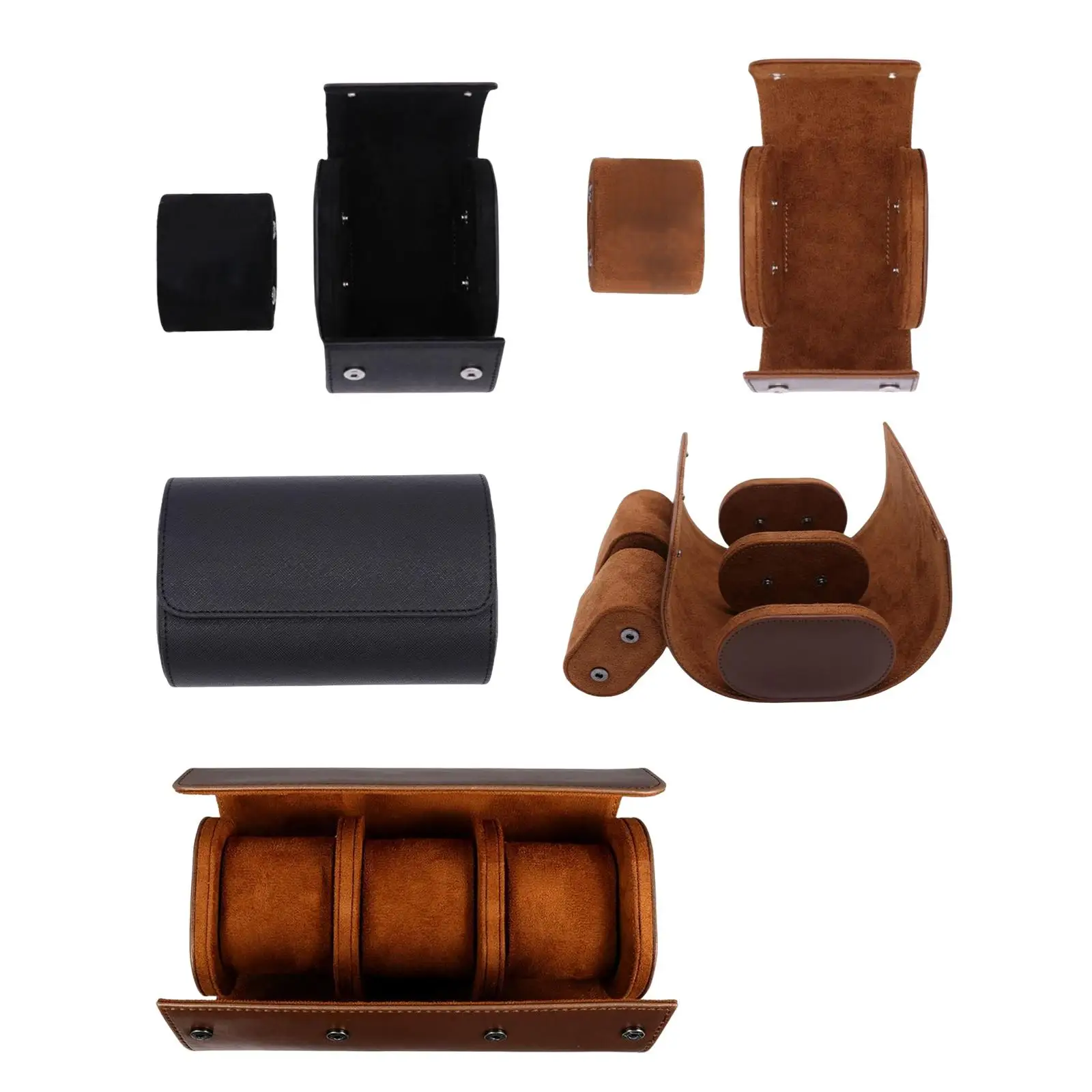 PU Leather Watches Box Organizer with Buckle Showcase for Home Men Gifts