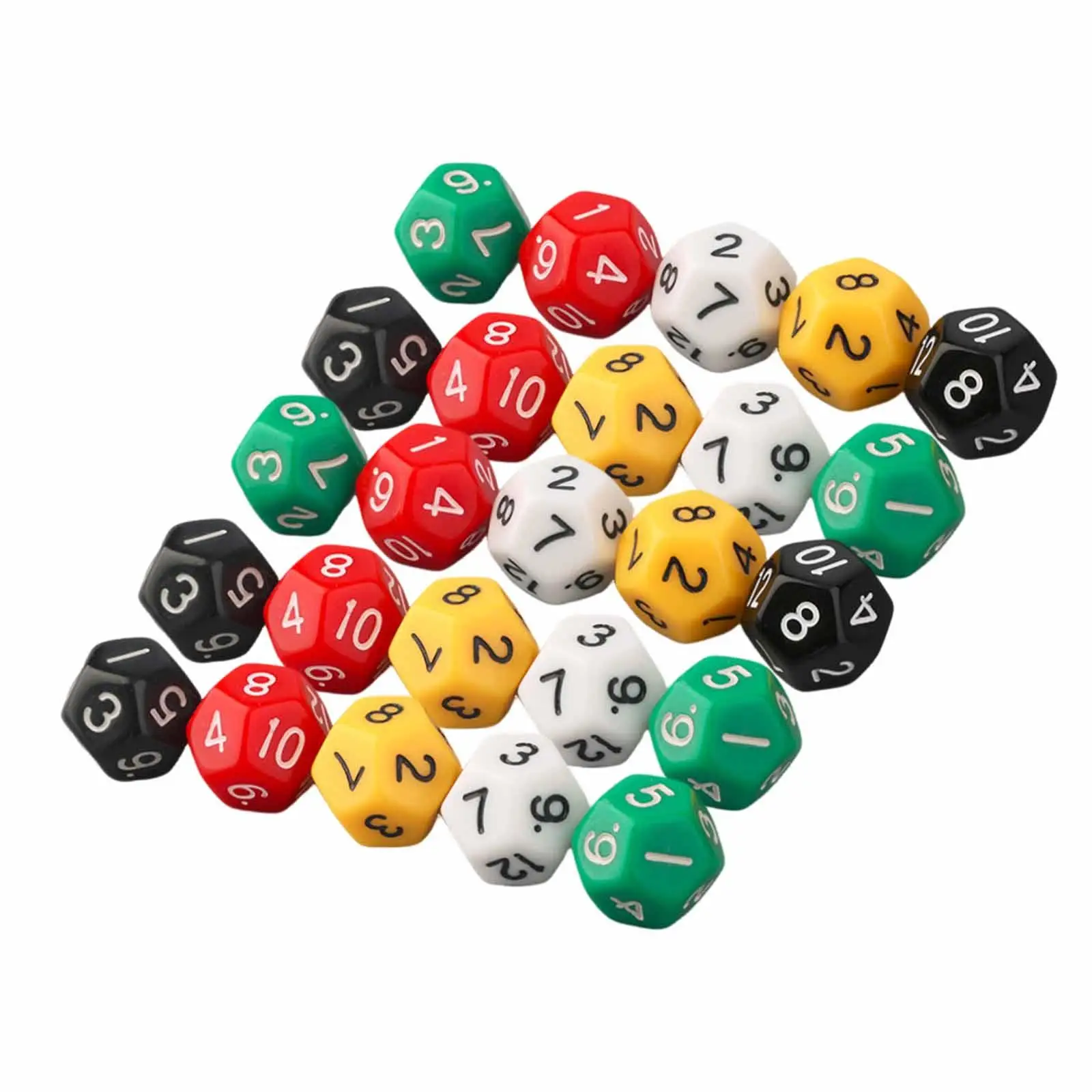 25 Pieces Polyhedral Dice Teaching Aids Collection Party Accessories D12