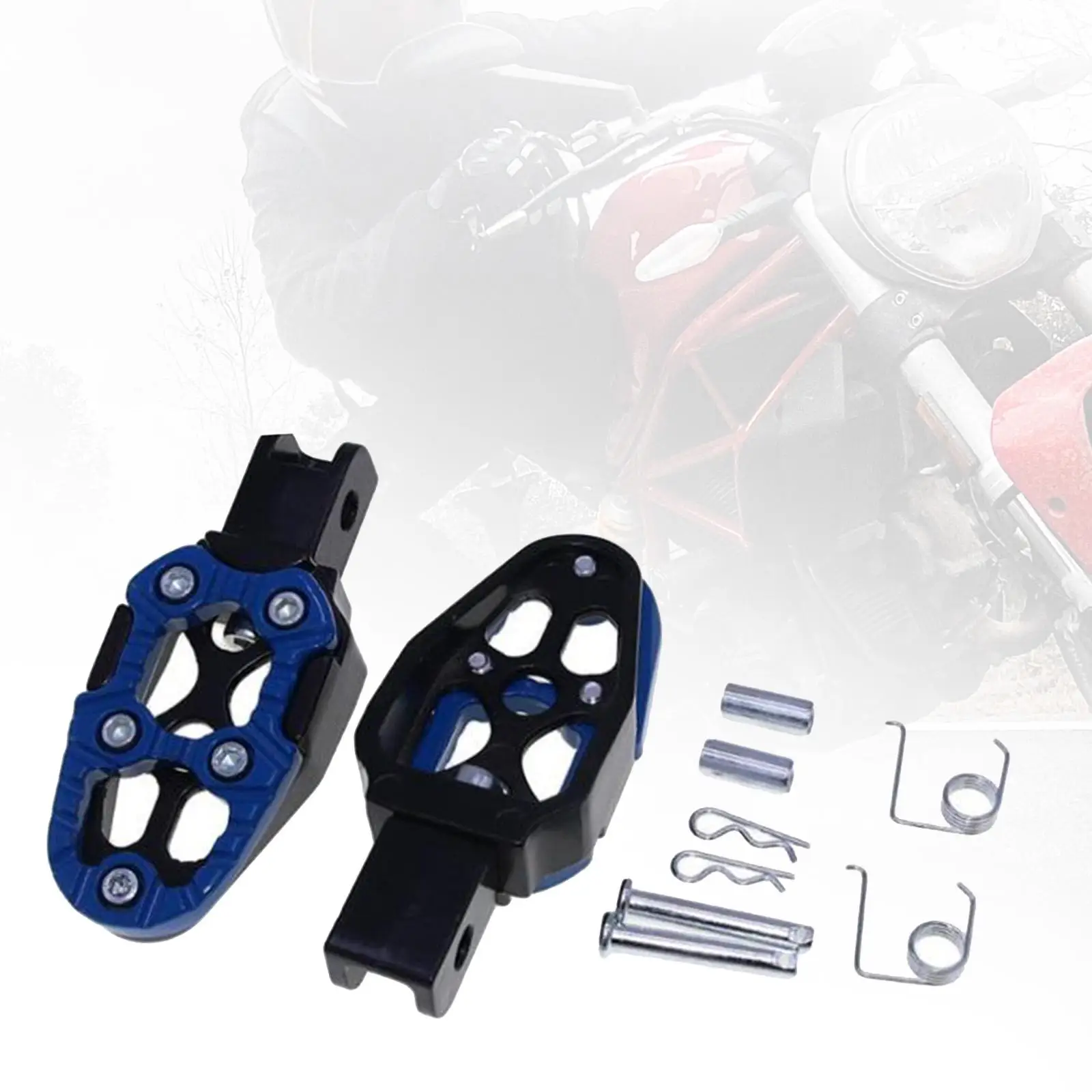 Motorbike Footrests Pedals Wide Footpegs AntiSlip Dirt bike to Install Aluminum Alloy Durable Motorcycle Back Foot Pegs