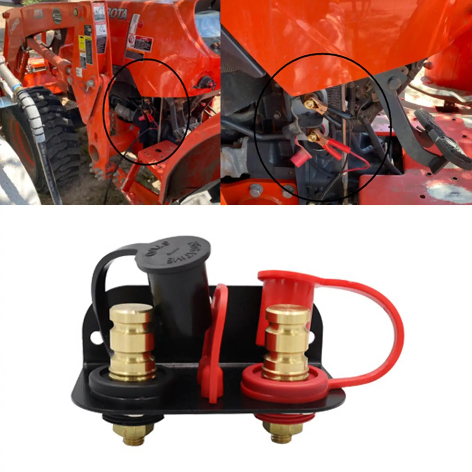 Remote Battery Terminals with Bracket Post Connector Battery Relocation Kit Battery Charger Post for UTV ATV Car Trucks