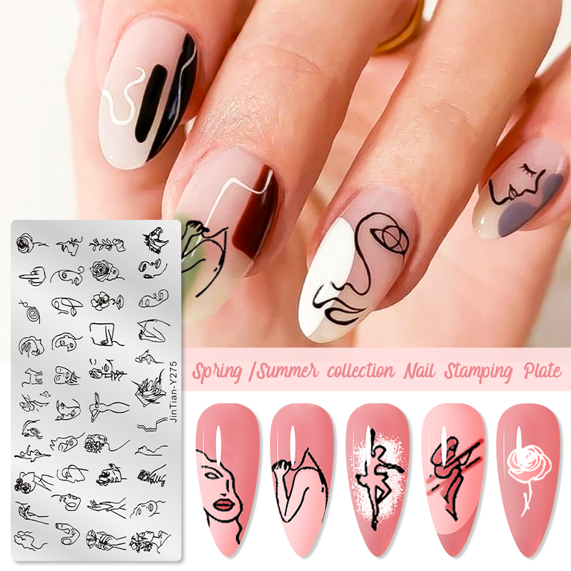 Description Picture 2 of itemFlower Leaves Nail Stamping Plates Leaf Floral Butterfly Line Printing Stencil Nail Stamp Templates Nail Art Tools