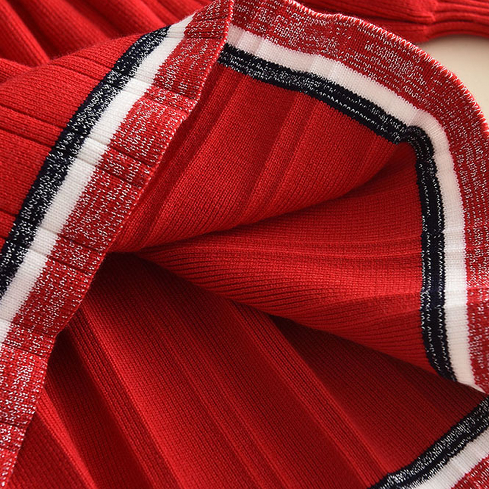 3-7 Jahre Alte Koreanische Version Marineblaues Süßes und Niedliches Mädchenkleid Herbst- und Winter-Strickkleid mit Langen Ärmeln für Kinder – Detail 14