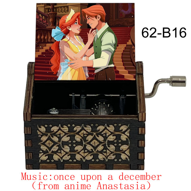 Anastasia Princess Music Box, Black Wooden Mechanical Once Upon a December  Theme, Cute Kids Birthday Gifts