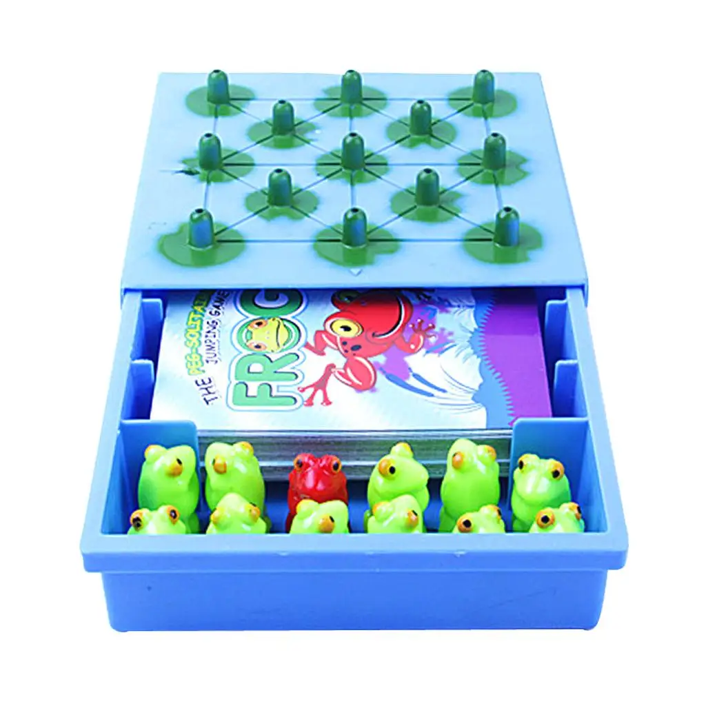 MagiDeal Brand New Plastic Frog The Peg Solitaire Jumping Board Game Children Intellect Chess Toys Game Kids Gift 3+ 11x11x5cm