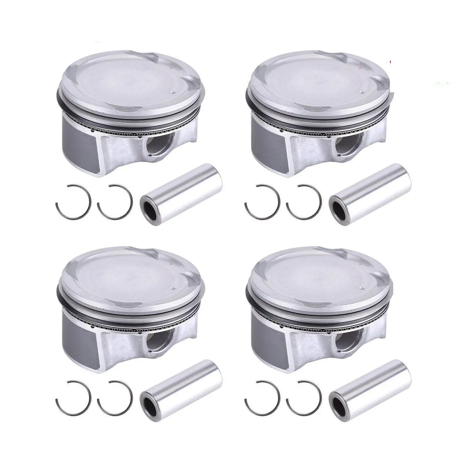 4 Pieces 230412E100 Replaces Durable Spare Parts Piston Set Engine Piston & Pin Ring Assembly for Kia Forte 2.0L 2014-2018