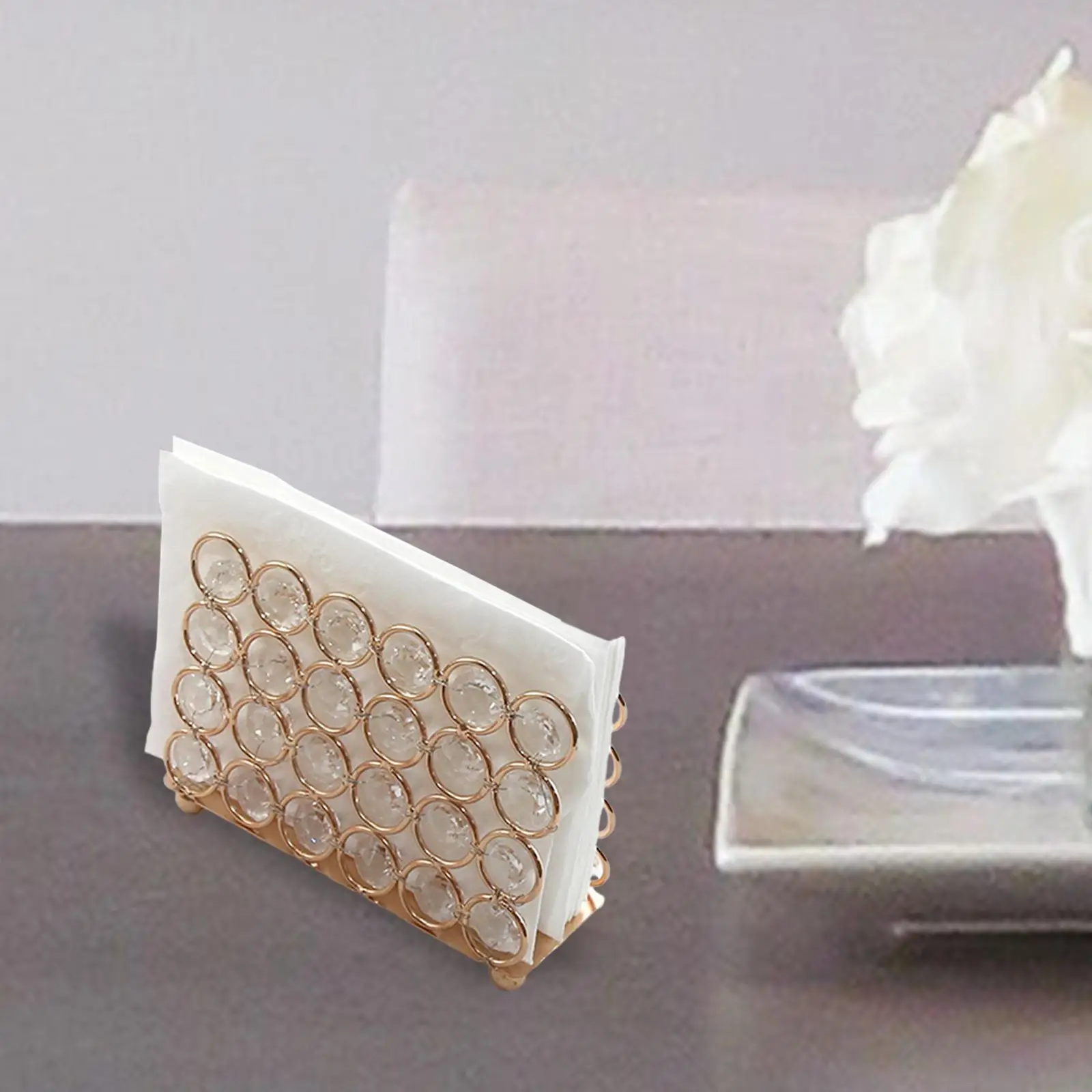 Crystal Napkin Holder, Serviette Holder Napkin Rack Tissue Dispenser for Restaurant Banquet
