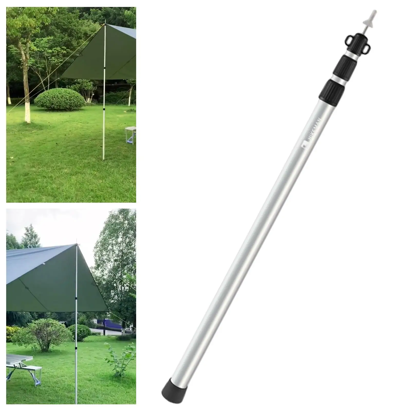 Telescoping Tarp Poles Support Pole Outdoor Camping Adjustable 118-211cm