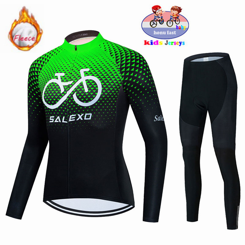 2026 Winter Fleece Kinder Radfahren Kleidung Warm Halten Kinder Jersey Bike Anzug Jacke Kleidung MTB Kinder Radfahren Hosen Equipage – Detail 8