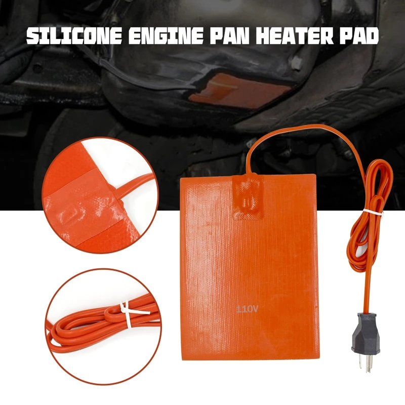 SUV Car Flexible Waterproof Silicon Heater Pad Wire Heater Engine Block Oil Pan Hydraulic Tank Heating Plate Mat 15x20cm