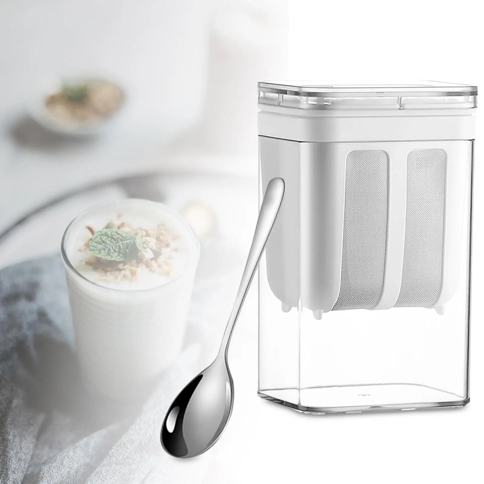Food Strainer Washable Kitchen Gadgets DIY Tea Filter Yogurt Strainer Maker Separator with Fine Mesh for Picnic Kitchen Home