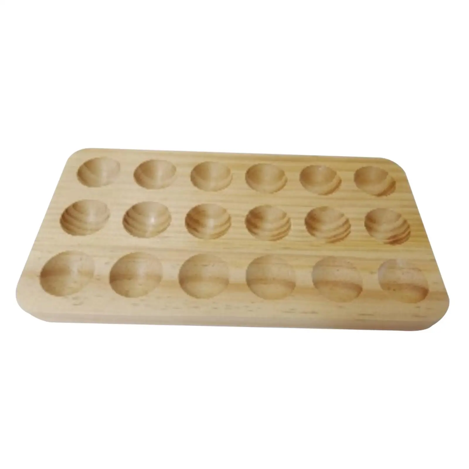 Wooden Egg Tray 18 Holes Reusable Egg Cartons Eggs Organizers Egg Containers for Countertop Kitchen Drawer Cabinet Refrigerator