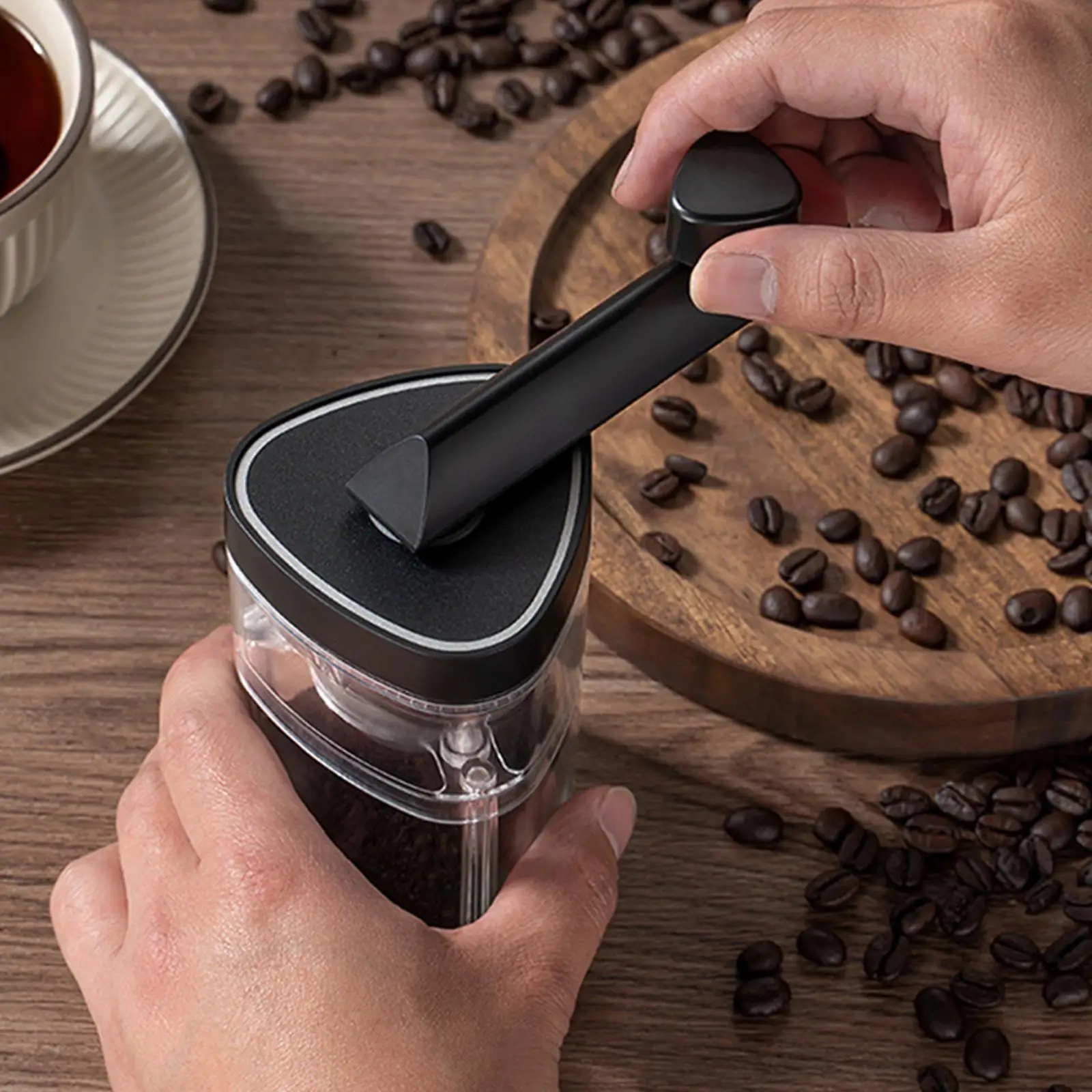 Manual Burr Coffee Grinder Adjustable Settings Hand Crank Manual Coffee Grinder Hand Coffee Mill for Camping Home Office Travel