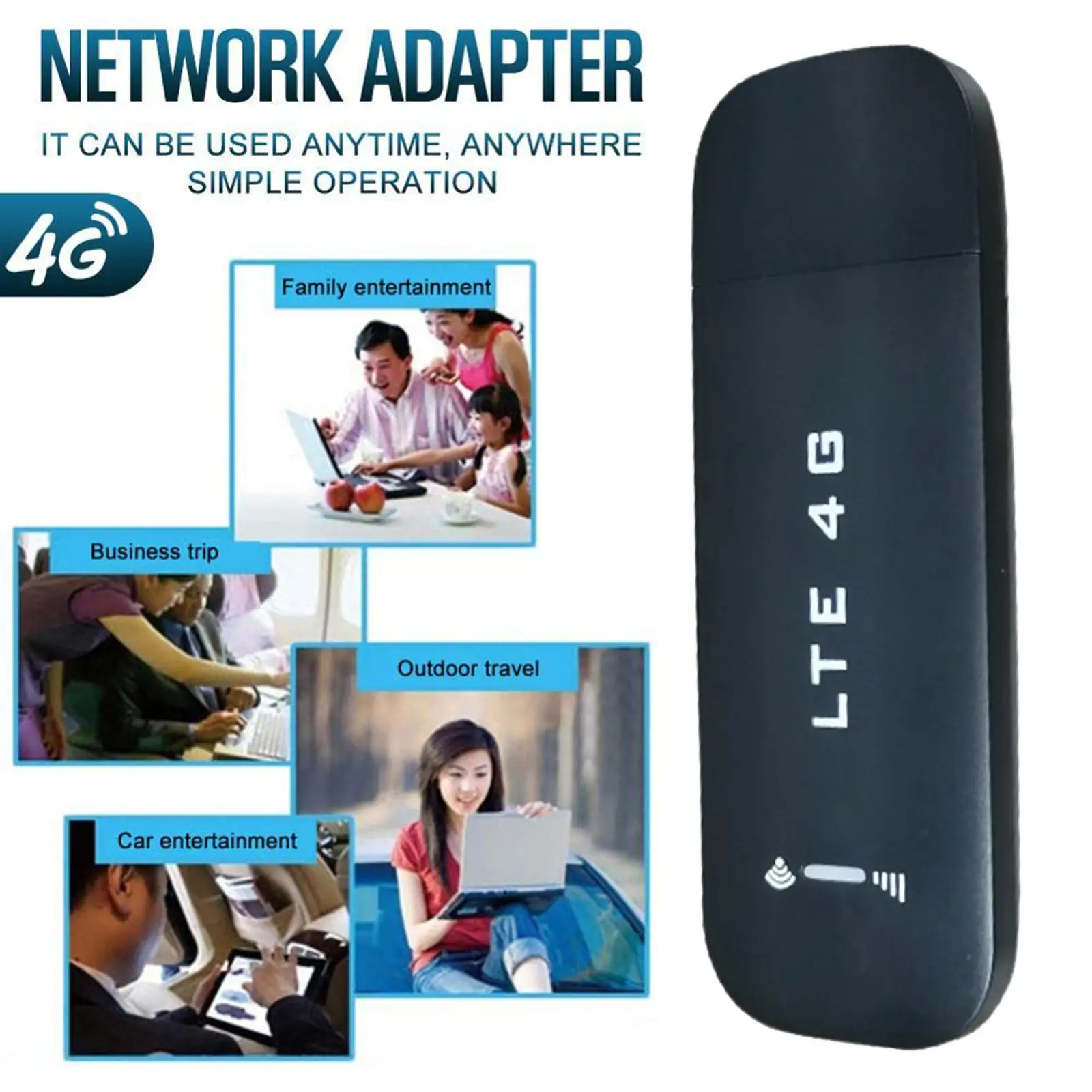 4G LTE USB Modem WiFi Router Signal Receiver Modem Stick 150Mbps for Desktop PC WiFi Router Support 4G FDD B1 B3 B5 Desktop Car