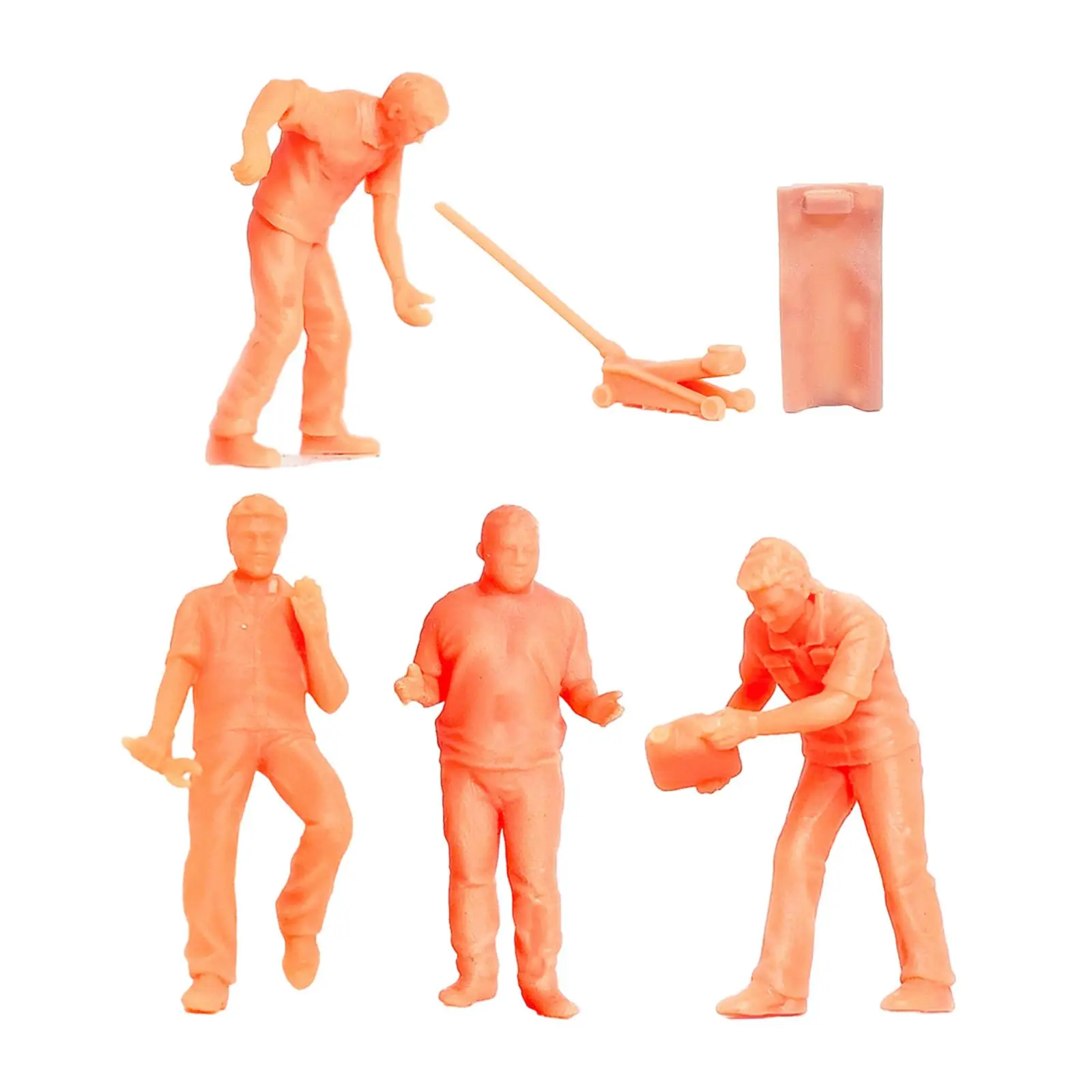 1/64 Scale Service Man Architectural Resin Realistic Tiny People Unpainted for Fairy Garden Building Micro Landscape DIY Scenery
