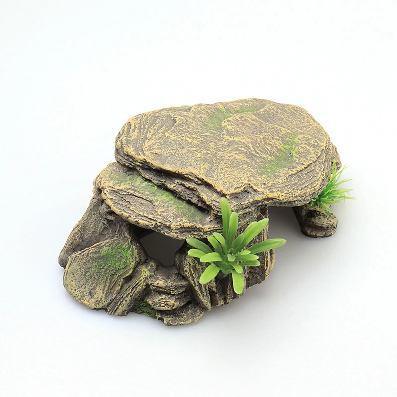 Aquarium Turtle Tank Decoration Terrace Reptile Hideout Cave Decor Landscaping Decoration Tortoise Climbing Platform for Frogs