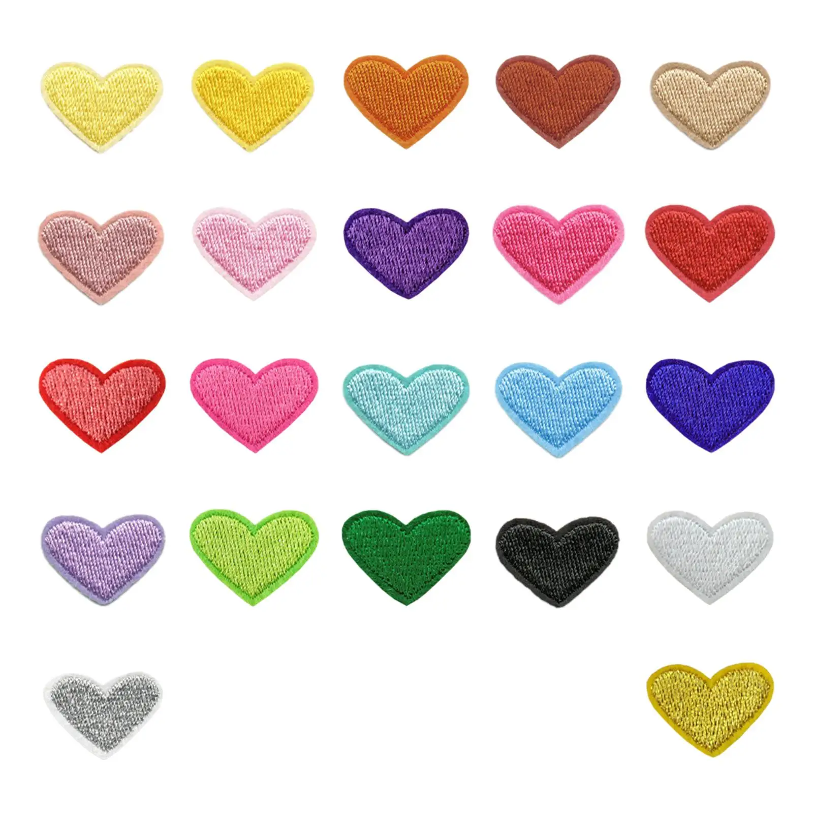 22Pcs Heart Iron on Patches Embroidery Applique Fabric Patches Repair Patch Decals for Bag Families Clothes Arts Crafts Hat