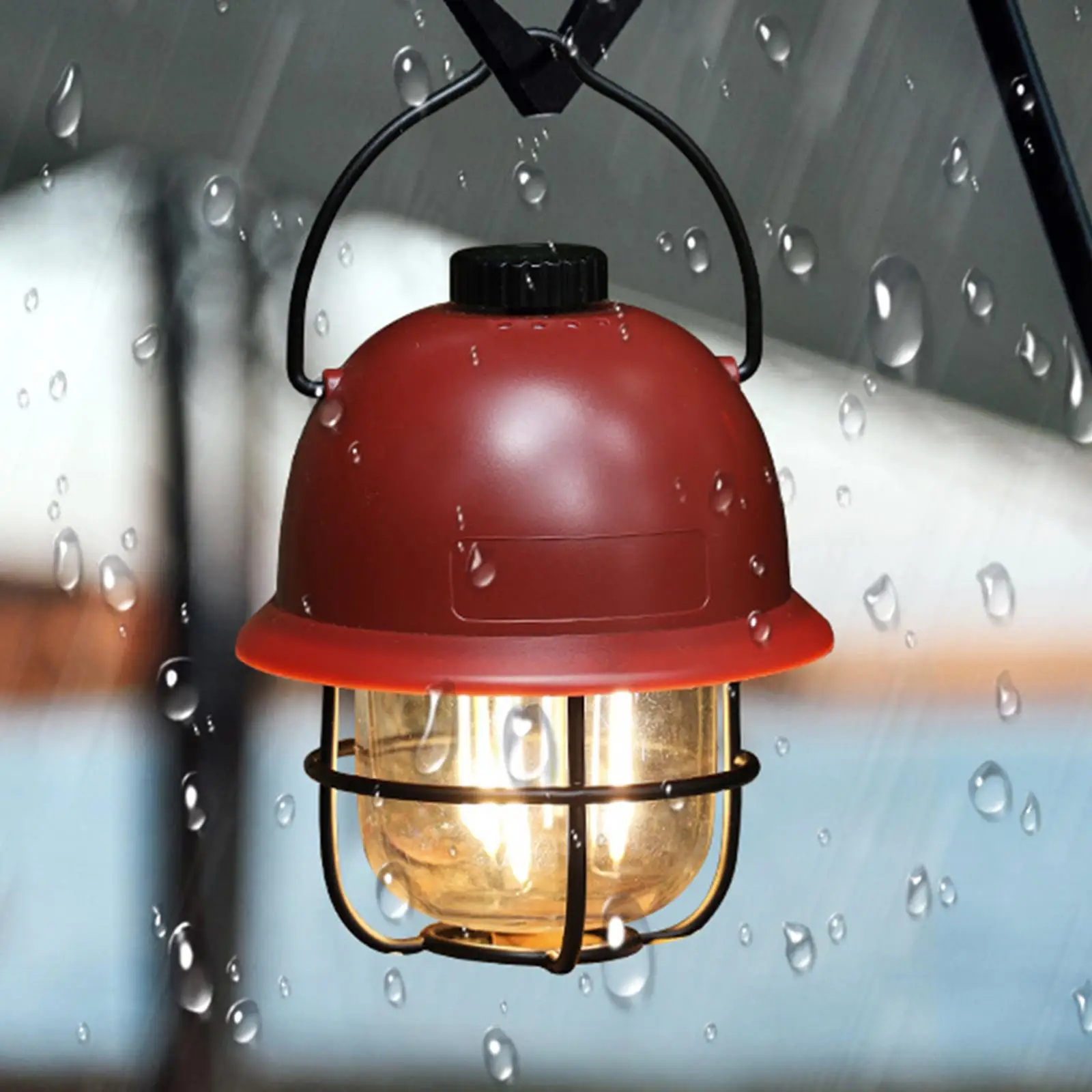 Vintage Warm Light LED Camp Lantern Rechargeable Waterproof Hanging Garden Lights for Courtyard Party Yard Pathway Lawn