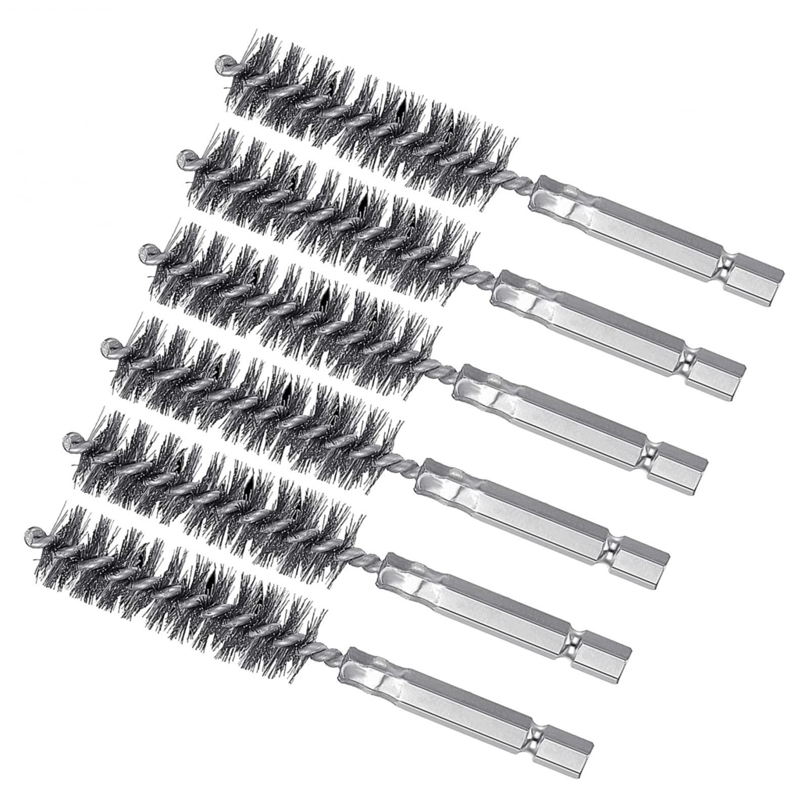 6 Pieces Stainless Steel Bore Brush Wire Brush Flexible Rotary Durable Remove Rust Pipe Brush Cleaning Brush for Cleaning Tool