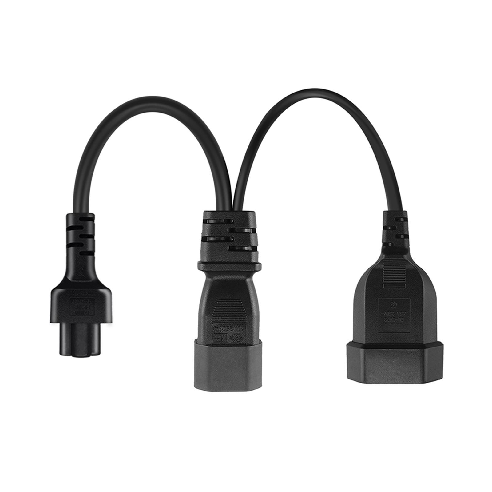 C14 to  Power Cable 0.32M Good Conductivity Spare Parts Converter Connector Stable Transmission Low Resistance Extension Cord