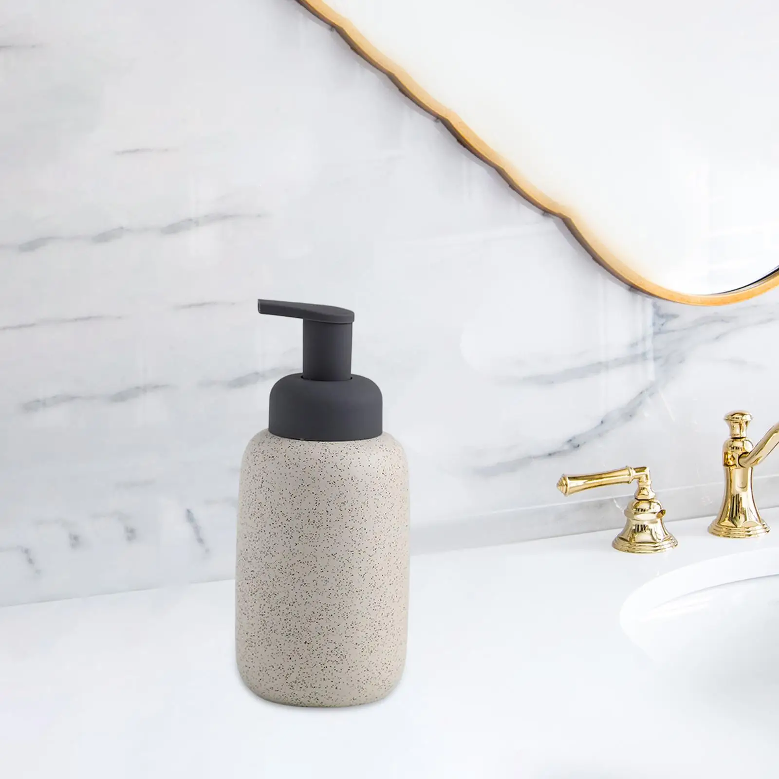 Refillable Soap Dispenser Ceramic Empty Bottle Soap Lotion Shower Gel Lotion Pump Bottle for Bathroom Tabletop Shower Shampoo