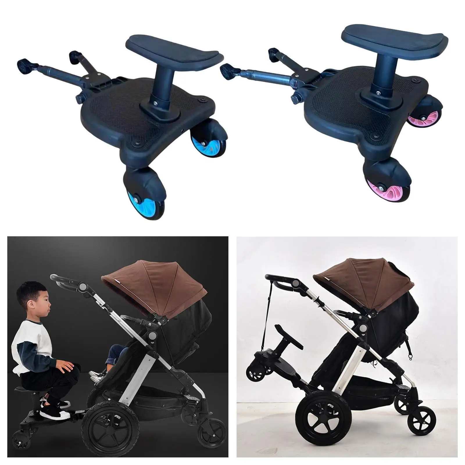 Baby Stroller Auxiliary Pedal Standing Board Universal Stroller Board for Most Prams