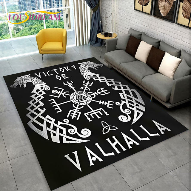 Viking Valhalla Round high quality Rug- Viking Ancient Live Forever In The Halls Round Rug- Viking Mat- Valhalla Rug- Family Gift, Xmas Gift, Home Decor