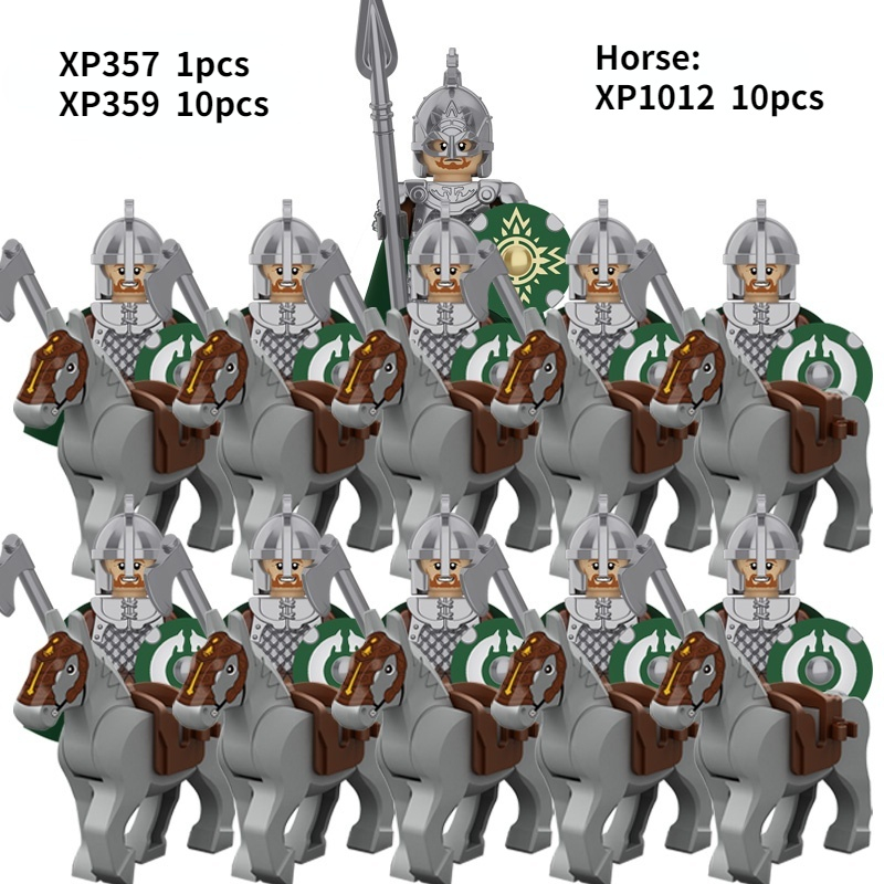 KT1046 SET 10 Stück/Koruit Mittelalterliche Ritter Rohan Uruk-hai Elfen Gondor Krieger Zwerg Bausteine Spielzeug – Detail 3