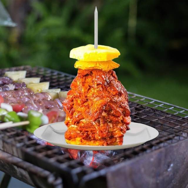 Brochette Verticale En Acier Inoxydable Pour Grill - Support Al Pastor Amovible, Pour Tacos, Shawarma, Kebab